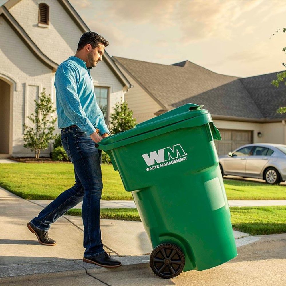 Waste Management Residential Customer with Trash Toter Bin